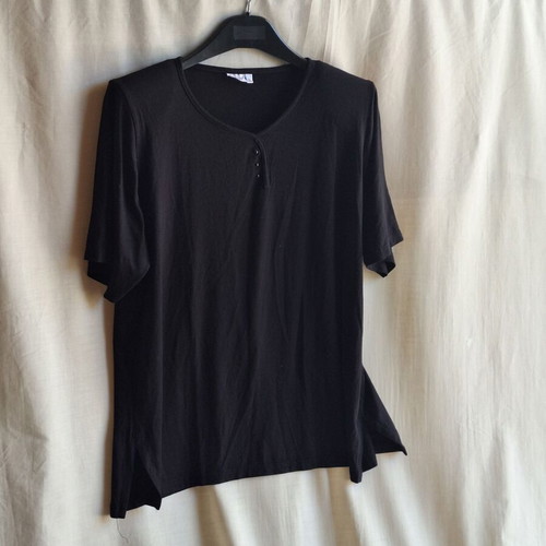 Jordano Large Black Summer Jersey Blouse like new