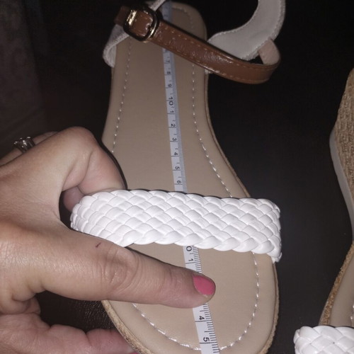 Sandals platform new, white and beige, size 43 approx