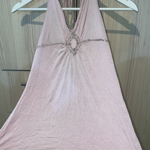 Halter top pink used with shiny details size M