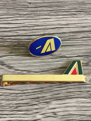 Alitalia ATI συλλεκτικό vintage καρφίτσα πέτου και κλιπ γραβάτας