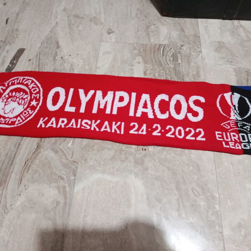 Olympiacos Atalanta Europa League 2022 double-sided scarf used