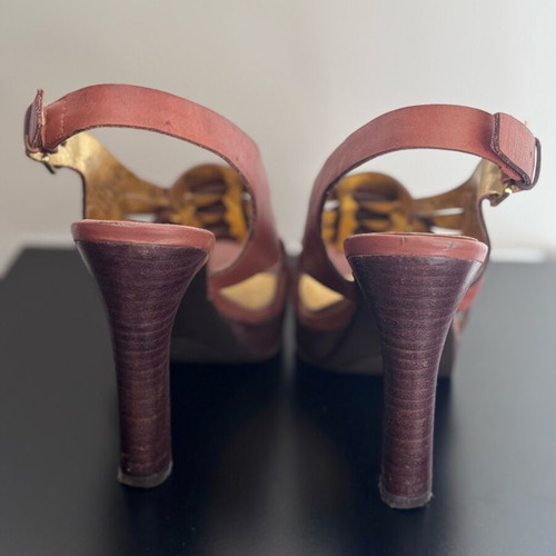 Ralph Lauren leather sandals used, tan color, size 38.5