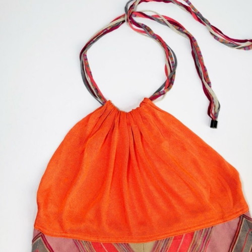 Missoni vintage dress used, colorful with gold thread and lining