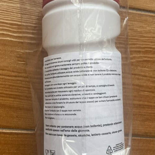 Sports Water Bottle 500ml new, squeezy with red ergonomic cap