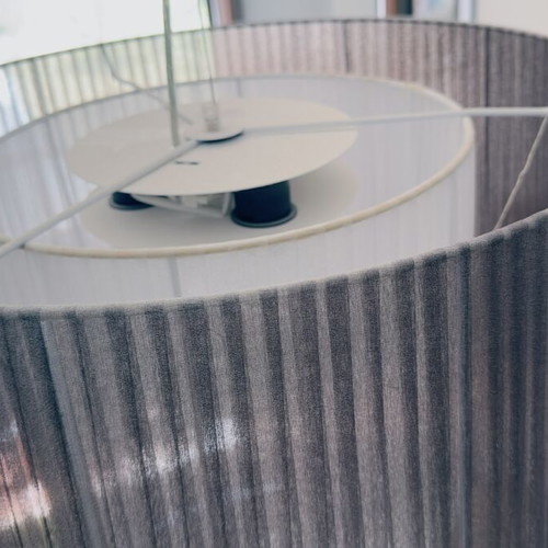 Modern fabric pendant ceiling light, dark anthracite