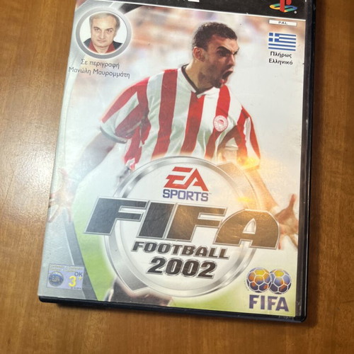 FIFA Football 2002 παιχνίδι PlayStation 2 μεταχειρισμένο, ελληνική έκδοση με Μανώλη Μαυρομμάτη