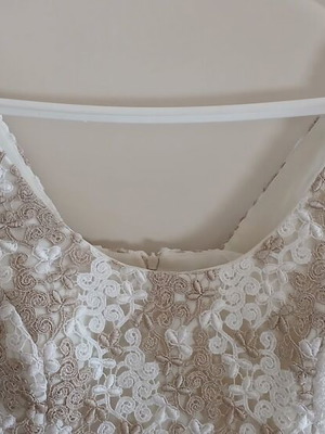 Mario Alessandro maxi dress with matching scarf, like new, beige and gold