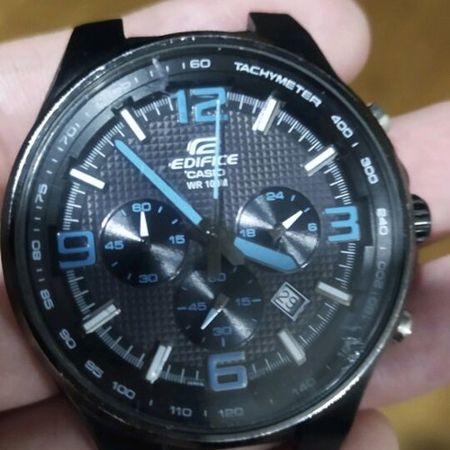 Casio Edifice efr-515 blue watch without strap and without battery. Works perfectly!