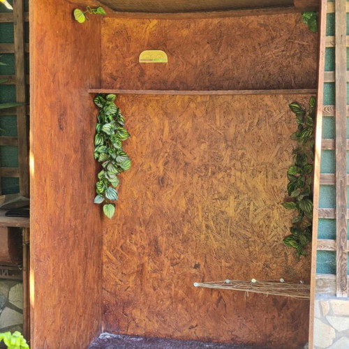 Handmade Terrarium Large OSB Cage with Sliding Double Glass 105x81.5x191 cm