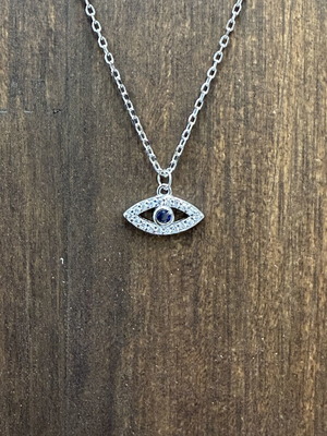 Silver 925 chain with evil eye pendant new