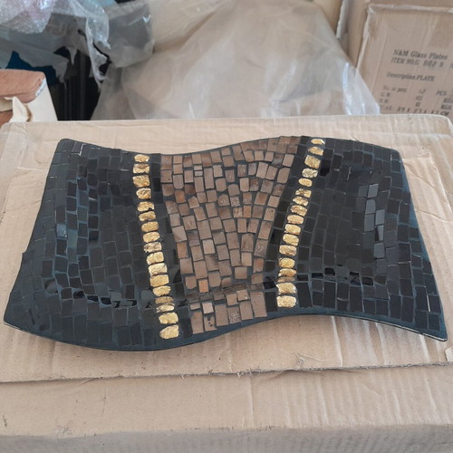 Glass mosaic plate new