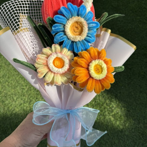 Bouquet of flowers made of chenille new