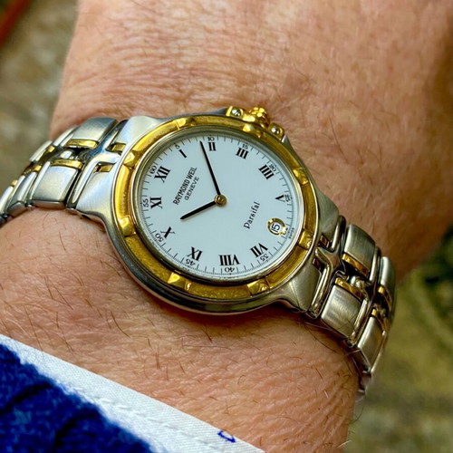 Raymond Weil Parsifal 18k gold automatic watch 36 mm used
