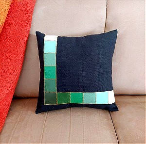 Διακοσμητικό μαξιλάρι δερμάτινο patchwork (κάλυμμα)