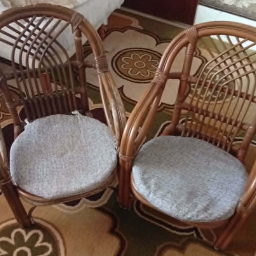 Bamboo low chairs set of two new