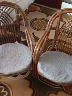 Bamboo low chairs set of two new