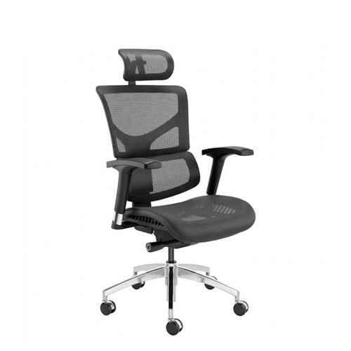 Office chair used with mesh back and removable headrest