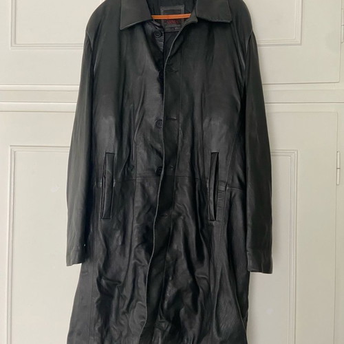 Arma leather men's coat used, size 50, black