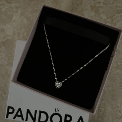 Pandora Necklace with Raised Heart Silver 925 New