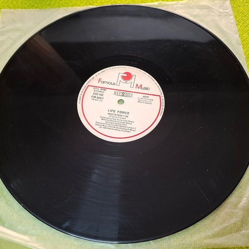 Life Force Invitation 12' vinyl record used, electronic