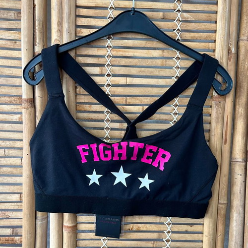 My Brand Black Fighter Sports Bra Size L New