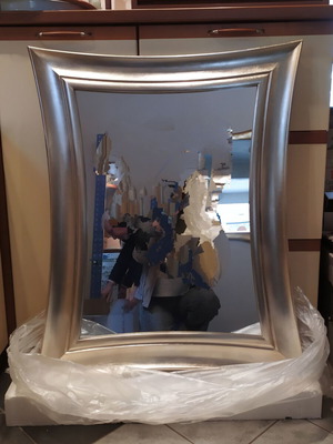 Mirror with silver leaf 80x102 cm wooden new from Florence