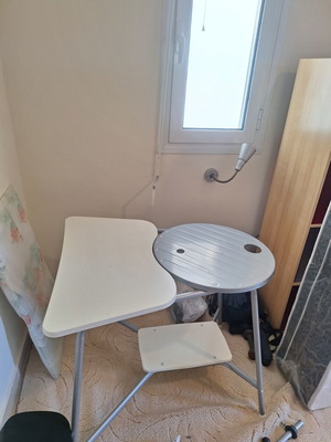 Table with white and gray surfaces