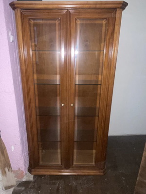 Vintage ξύλινη κρυσταλλιέρα