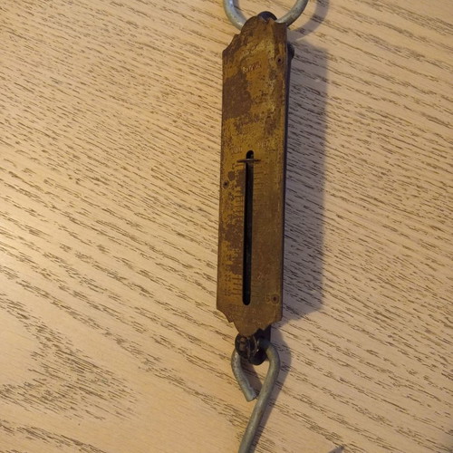 Vintage pocket balance hand scale used, hanging, 1960 EKG