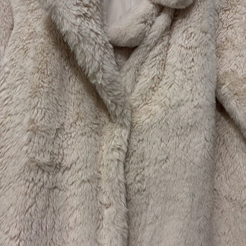 Faux fur coat used, ecru color, size M