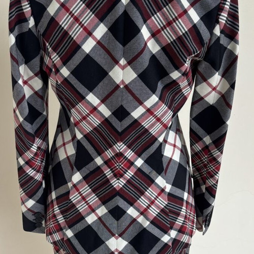 Alexander McQueen Tartan Blazer and Pencil Skirt Suit Medium, New