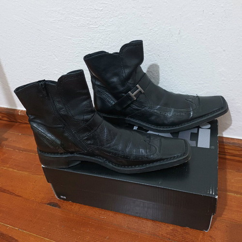 Texter leather ankle boots used, size 42, black