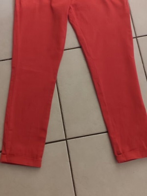 Zara coral high-waisted pants like new, cropped style