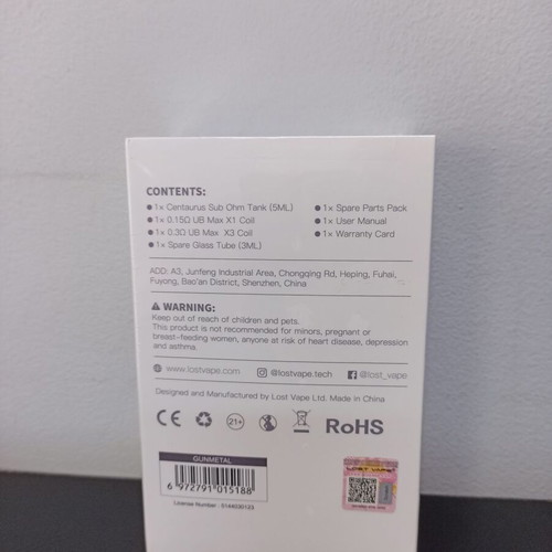 Lost Vape Centaurus atomizer new, color Gunmetal
