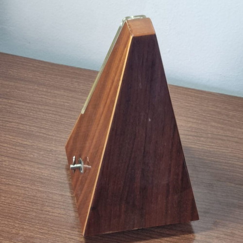 Teak pyramid metronome 1970s used, made in East Germany