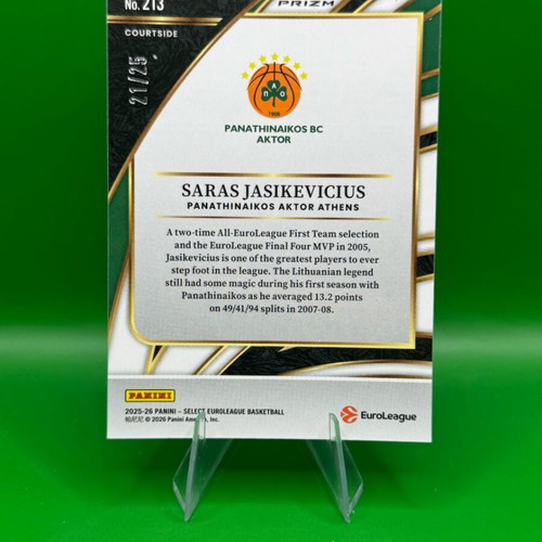 Saras Jasikevicius Courtside Pink Cracked Ice Prizm card EuroLeague 25-26 like new