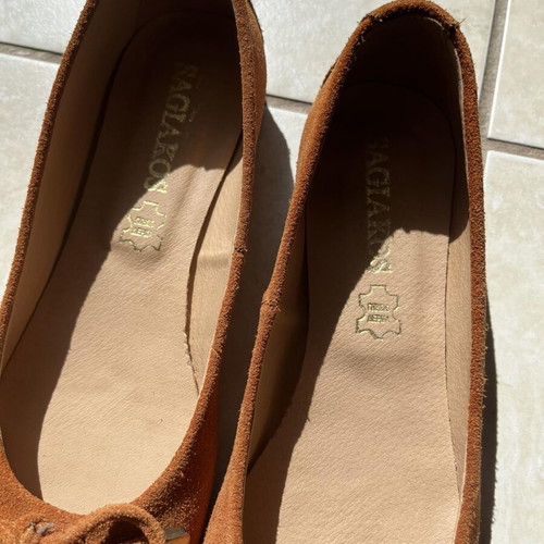 Sagiakos ballerinas new, leather, brown-orange, size 39