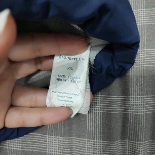 Alluete jacket for 10-year-old girl in good condition without hood