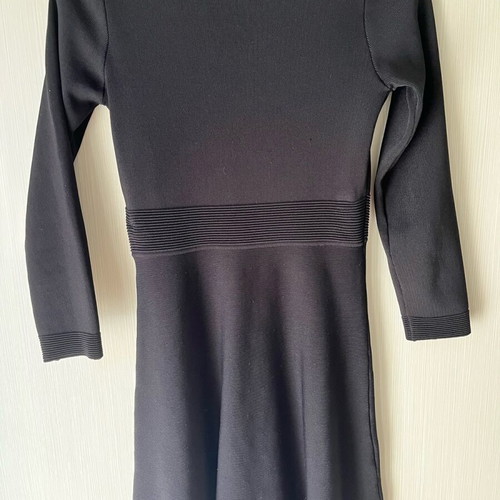 Mini dress long-sleeve black like new, size S