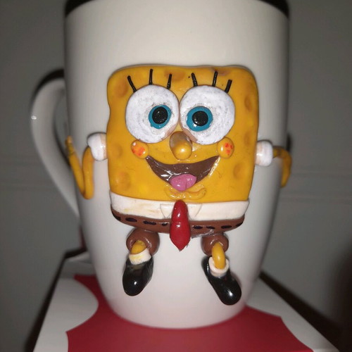 Mug decorated with polymer clay new