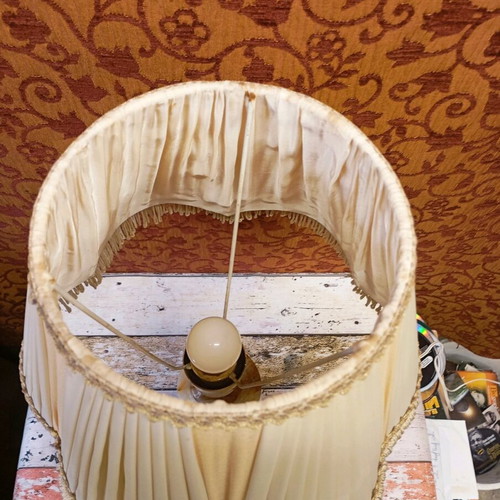 Antique onyx lamp with pleated shade used