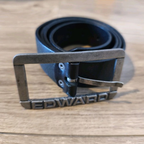 Edward Jeans leather belt black matte like new, 115 cm