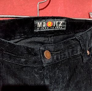 Ανδρικό κοτλέ μαύρο παντελόνι Moritz νούμερο 33(Medium)