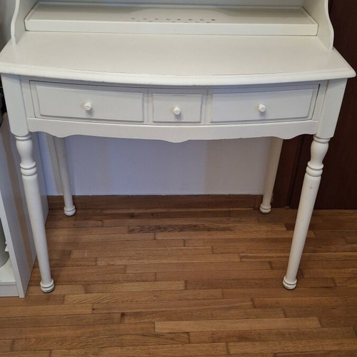 Trimar Wooden Secretary Desk used, romantic classic style, white