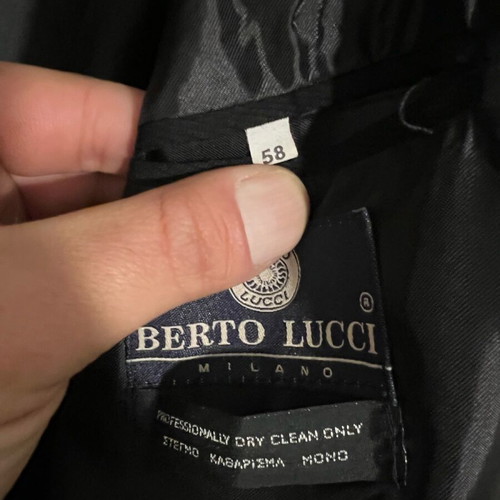 Berto Lucci Milano suit new, black, jacket No58, trousers No52