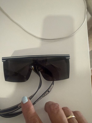 Dior black mask sunglasses with logo strap, original case