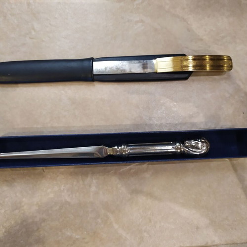 Vintage Silver-Plated Letter Opener Philippos Avanians with Original Case