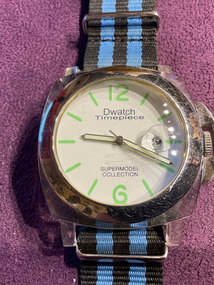 Vintage authentic Dwatch watch with fabric strap like new