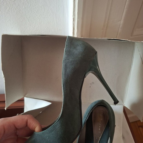 Suede pumps used, cypress green, size 36