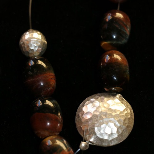 Begleri with genuine Tiger's Eye mineral and solid 925 silver, handmade, INDICO JEWELLS